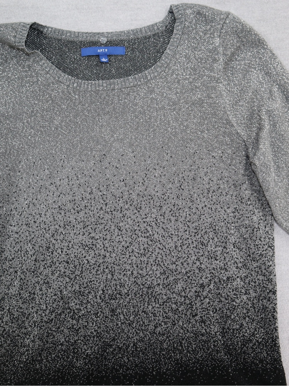 Apt. 9 Silver-to-Black Ombre Metallic Knit Sweater